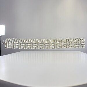Vintage Cubic Zirconia 7 row Bracelet 7.5 ", 0.54 grams